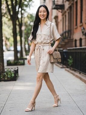 WHBM Utility-style Shirtdress  Safari Style M